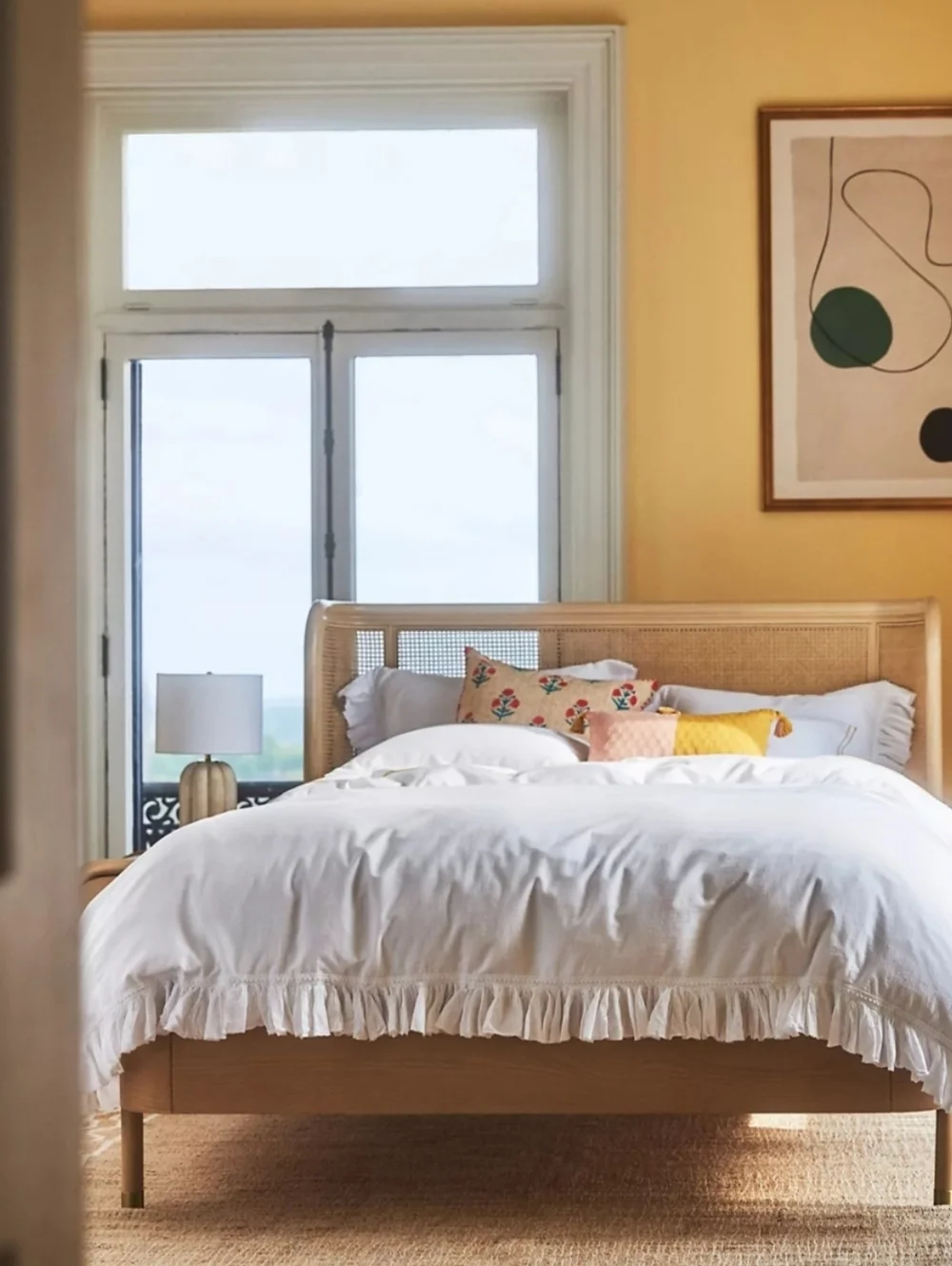 Organic Cotton Spa Sateen Ruffled Duvet Cover